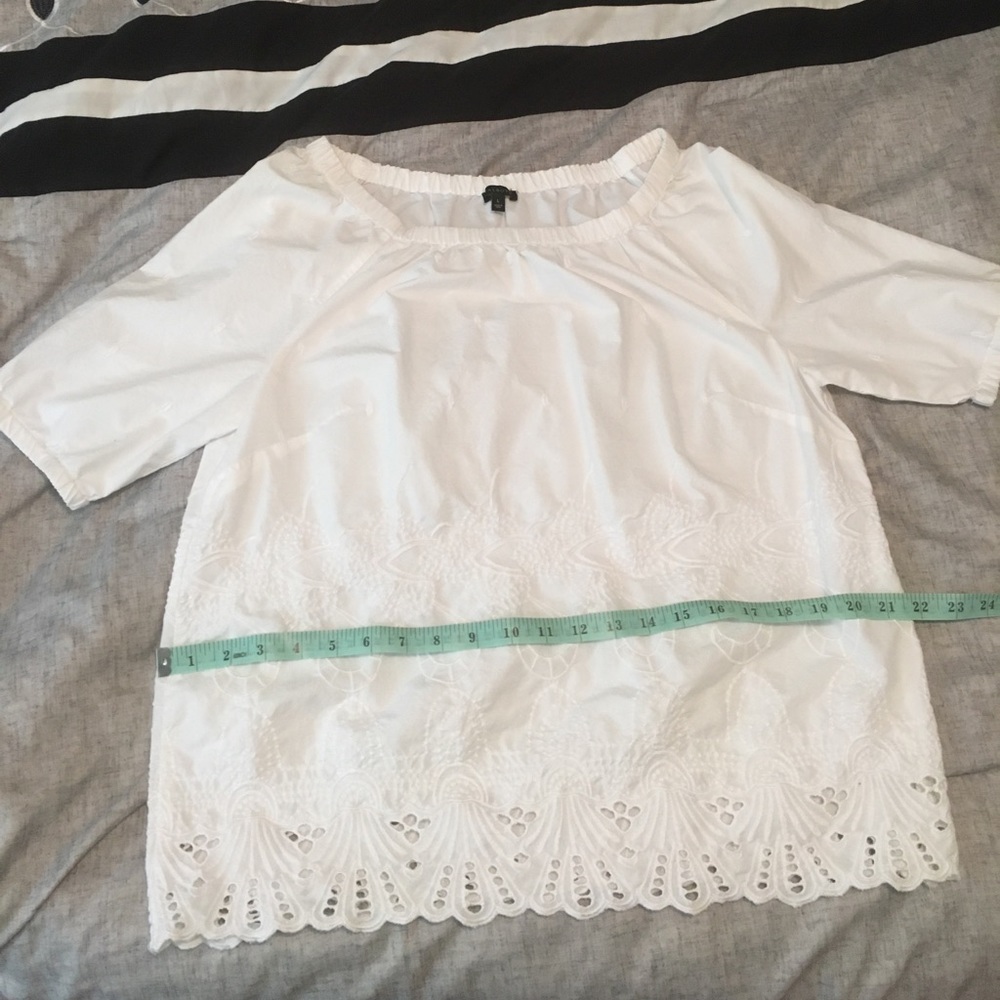 Petite Large Eyelet Off the Shoulder Talbots top